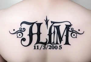 Initials JLM with 11/3/2005 tattoo idea