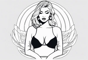 woman with big titts tattoo idea