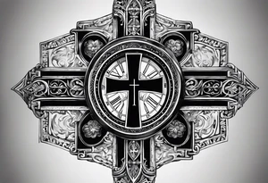 The Roman numerals 1971,1972,2002 with a cross tattoo idea