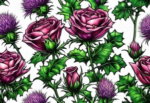 Thistle rose shamrock KND tattoo idea