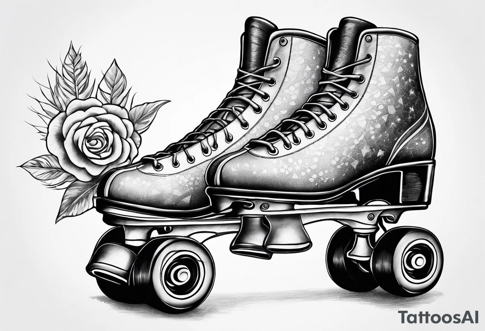 Pair of rollerskates tattoo idea