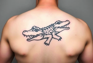 cartoon mardi gras alligators tattoo idea
