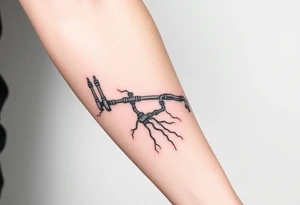 System of pipes that transitions into veins of forearm tattoo idea