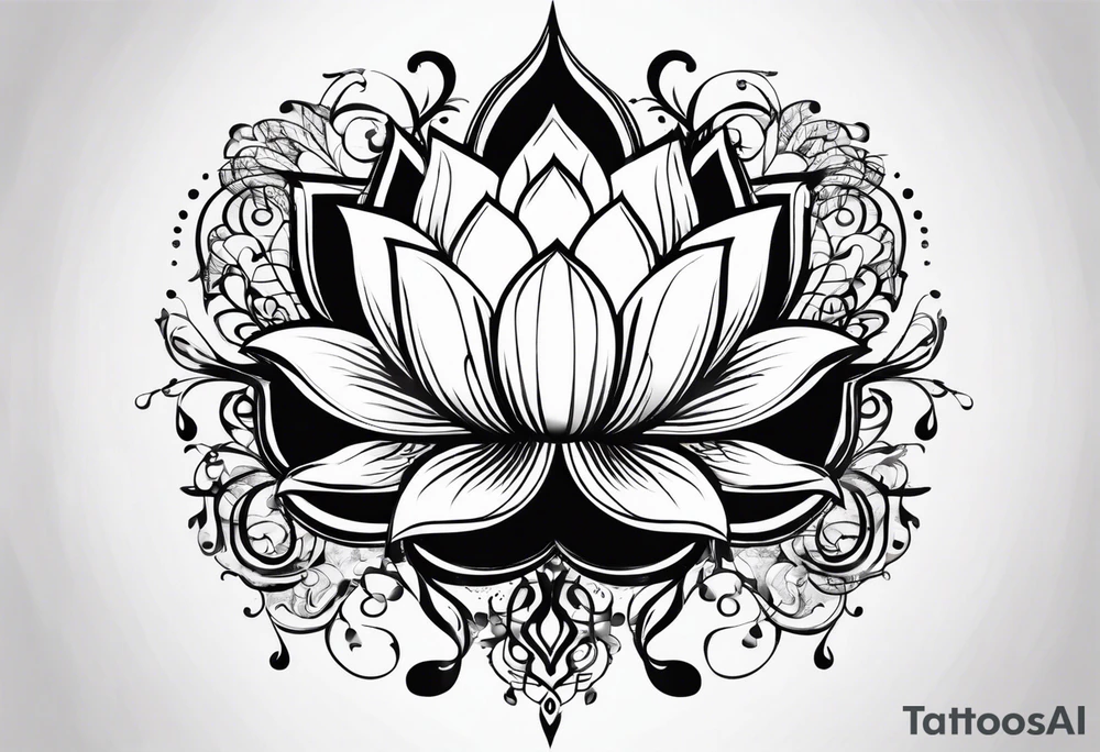 Lotus music notes tattoo idea