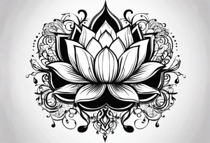 Lotus music notes tattoo idea