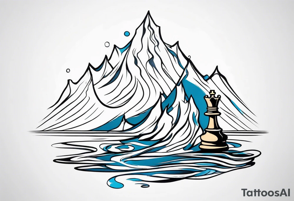 soft chess queen piece contour with mountain river flowing underneath tattoo idea soft chess queen piece contour with mountain river flowing underneath tattoo idea