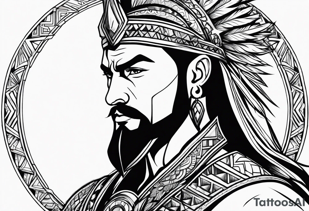 Powerful majestic warrior tattoo idea