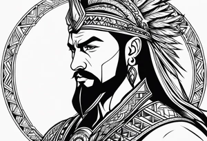 Powerful majestic warrior tattoo idea