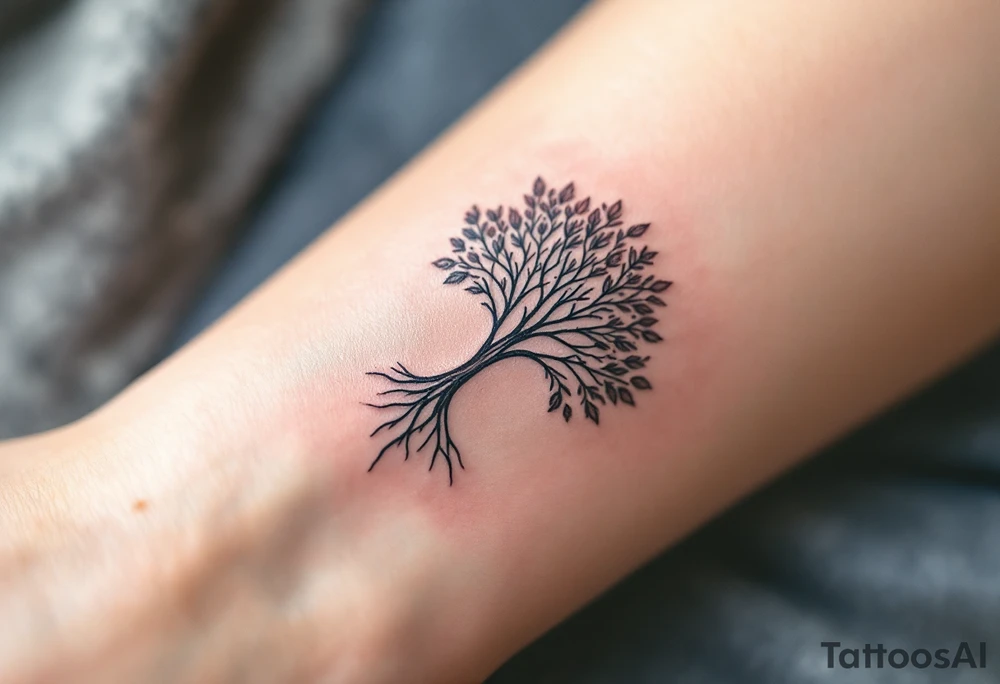 Create a delicate tattoo design that seamlessly integrates the names "Charlie" and "Zackary" in graceful, flowing cursive. Enclose the names within a softly stylized symbol that embodies strength and unity, such as a gentle tree of life, an elegant mandala, or a subtle shield motif. The overall design should evoke warmth and protection while remaining refined and understated—ideal for a small, discreet placement like the wrist or inner forearm. tattoo idea