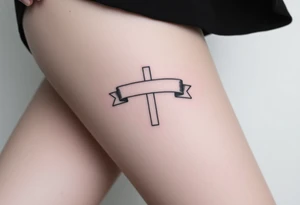 Cross a banner
Around it tattoo idea