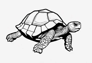 One line cartoonish tortoise reminding you to go slow tattoo idea