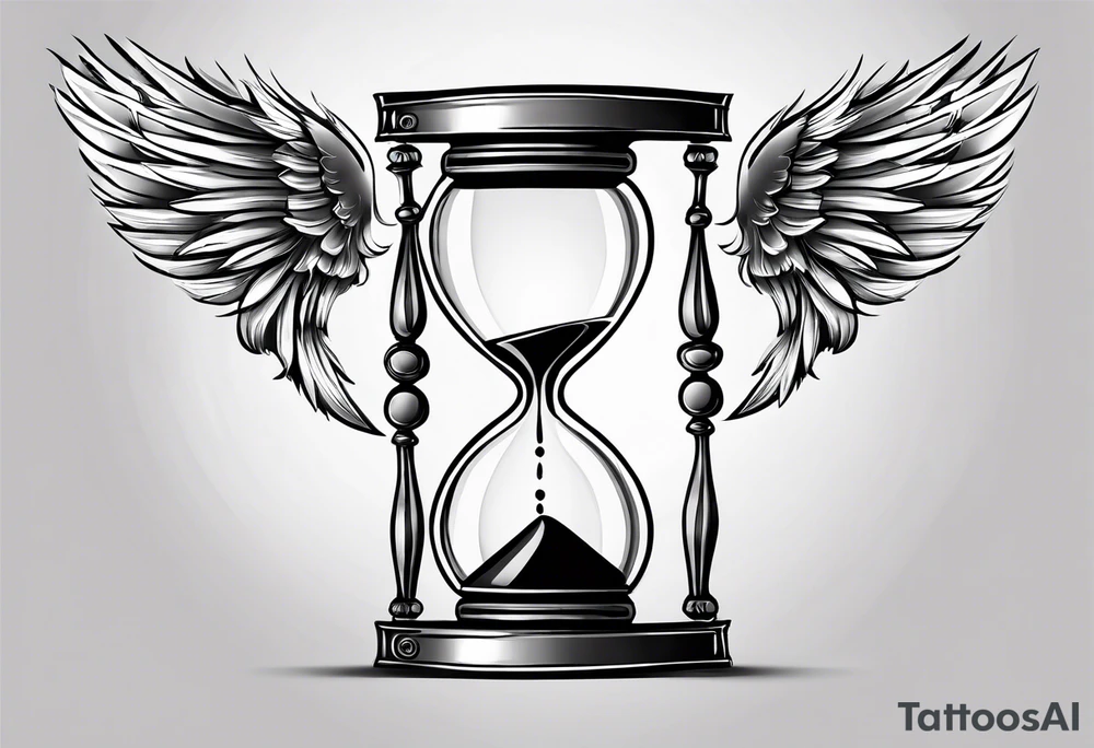 hourglass with wing carpe diem for men tattoo idea