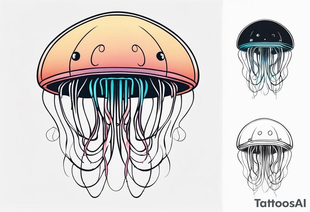 jellyfish with a small head and long tentacles tattoo idea
