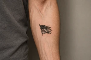 torn American flag tattoo idea