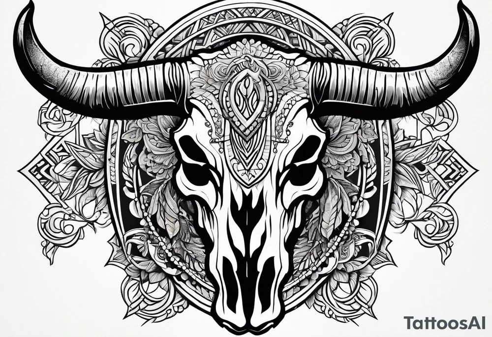 bull skull tattoo idea