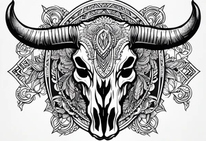 bull skull tattoo idea