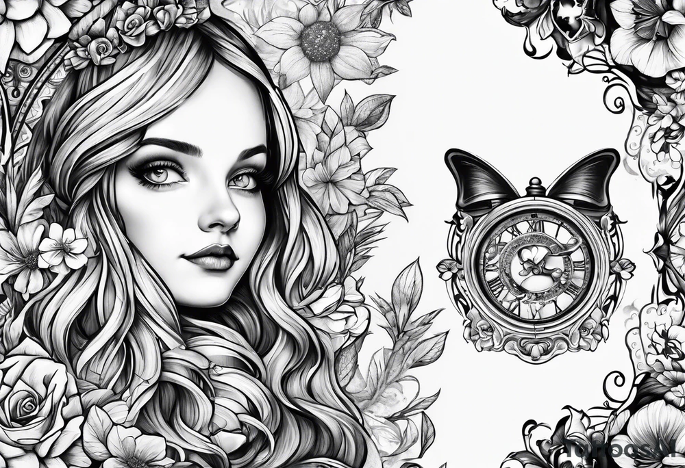 Alice in wonderland tattoo idea