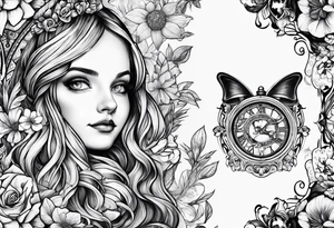 Alice in wonderland tattoo idea