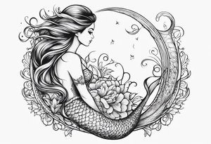 mermaid butt and tail tattoo idea