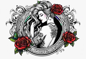 lesbian symbol and music tattoo idea