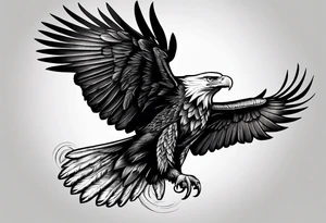 Bold eagle perched on branch forearm tattoo tattoo idea