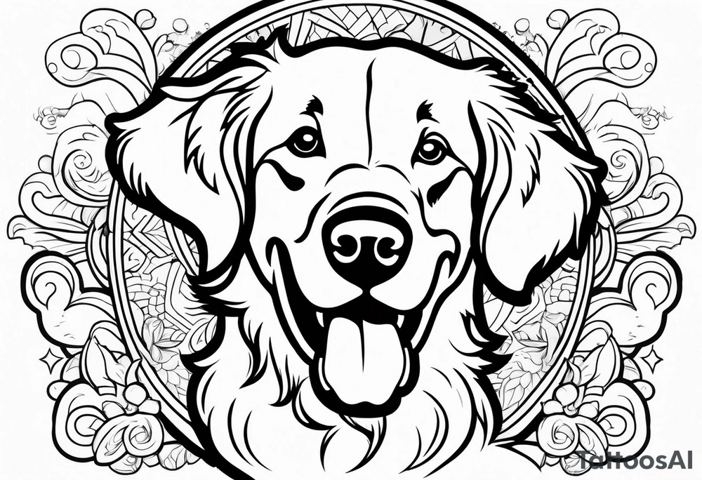 Golden retriever tattoo idea