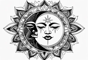 Sun and moon no faces tattoo idea