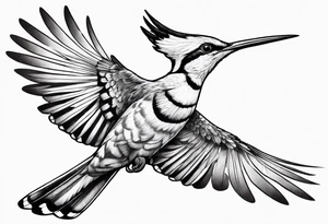 Flying hoopoe tattoo idea