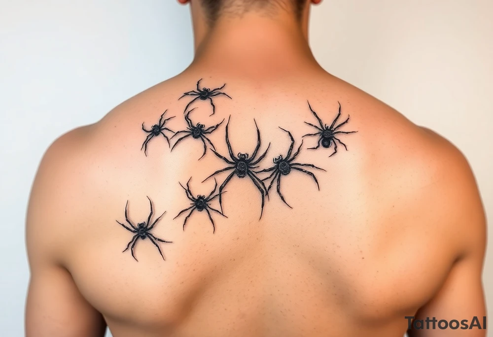 Spiders crawling down arm tattoo idea
