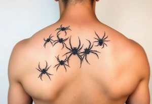 Spiders crawling down arm tattoo idea