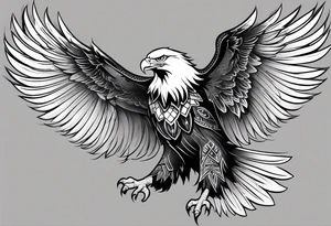 Arm sleeve eagles tattoo idea