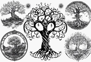 Tree of life with children namnes tattoo idea