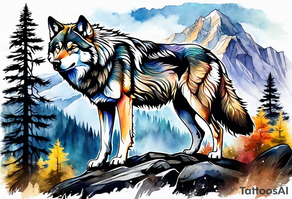 Mountains
Wolf
Forest tattoo idea