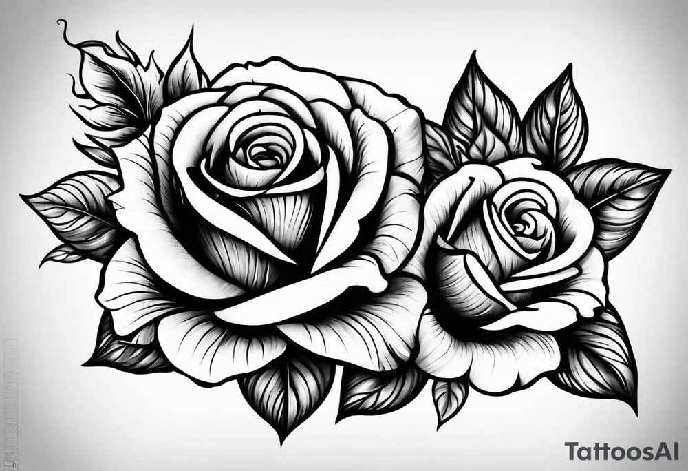 two roses tattoo idea