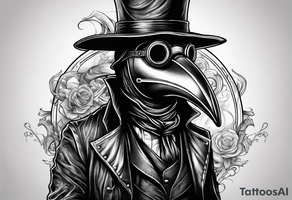steampunk plague doctor 
smoke background tattoo idea