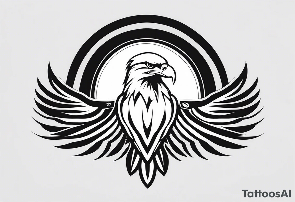 an eagle and a sun tattoo idea