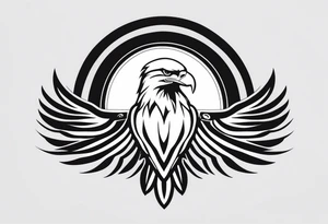 an eagle and a sun tattoo idea