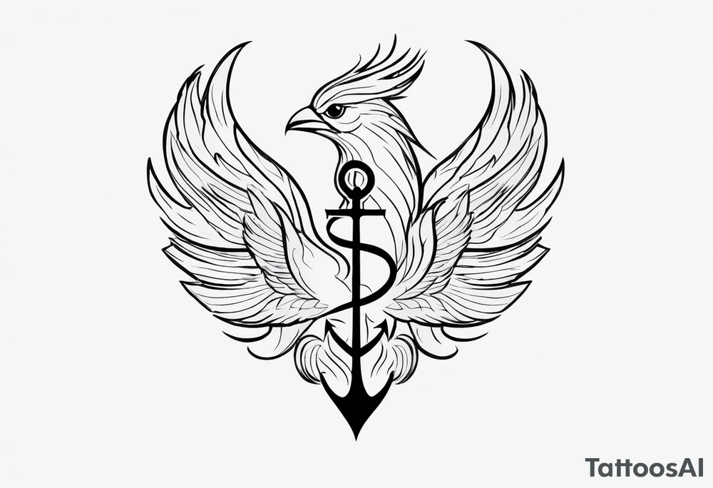 Phoenix, semicolon, Anchor, ptsd survivor tattoo idea