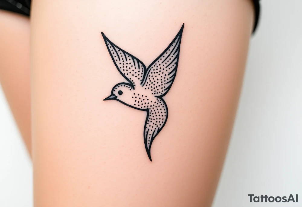 swallow flying with its wings out and forward tattoo idea