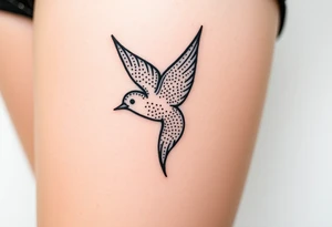 swallow flying with its wings out and forward tattoo idea
