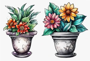 I would like a small tattoo of a flowerpot that is empty with no plants in it. tattoo idea