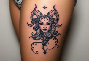 Aries goddess earthy chaos tattoo idea