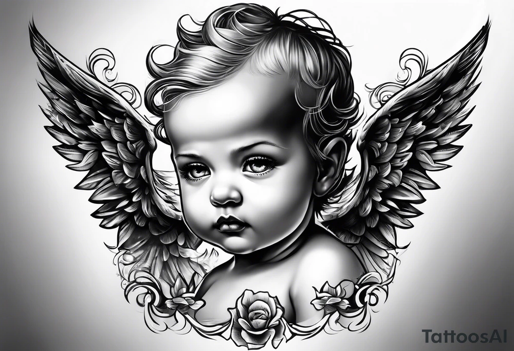 Evil baby angel tattoo idea