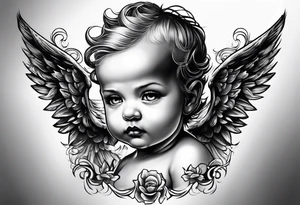 Evil baby angel tattoo idea
