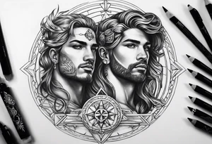 Men 
Gemini zodiac tattoo tattoo idea