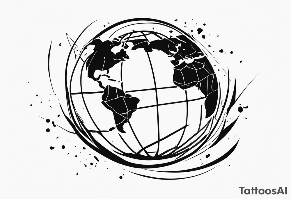 globe shattering tattoo idea