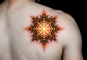 A fiery orange Svarog’s Square evokes divine protection and the creative fire of the sky god. tattoo idea