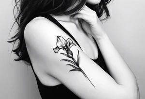 An iris flower band wrapped around the bicep tattoo idea