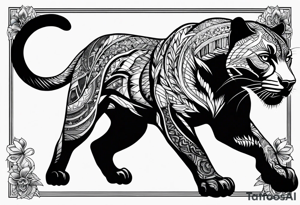 Black Panther hunting tattoo idea