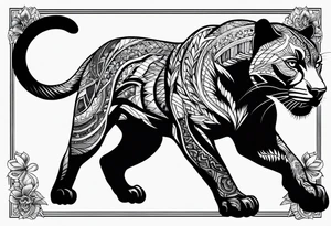 Black Panther hunting tattoo idea